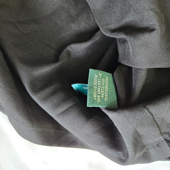 Lauren Ralph Lauren Women's Black Cap Sleeve Sheath Dress with Leather , Size 8 - Picture 8 of 12